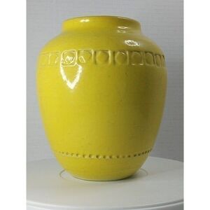 Bitossi Pottery Yellow Glazed Pot Signed by Aldo Londi 1960 Italian Signed Vase